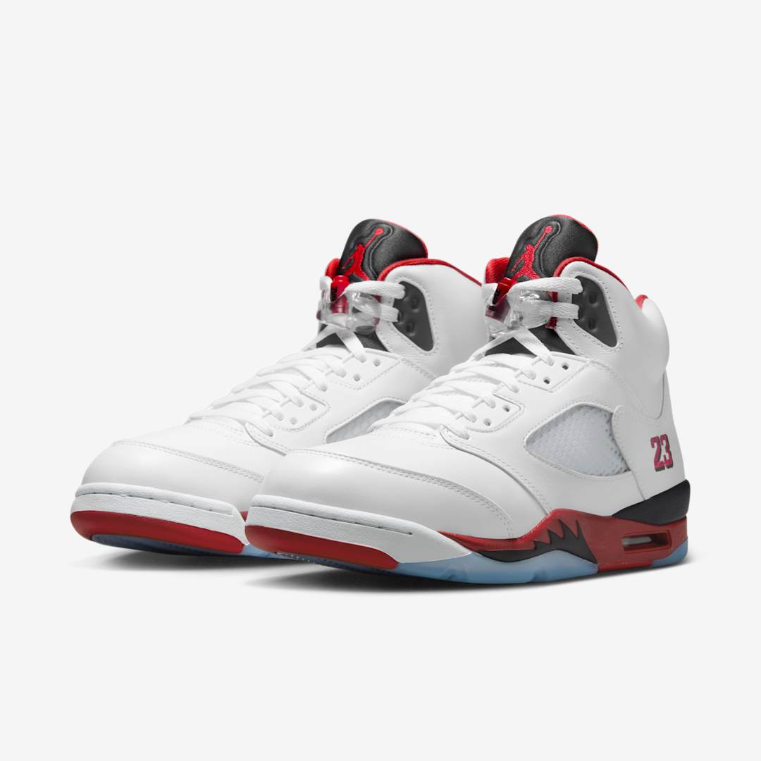 Jordan 5 Fire Red Black Tongue